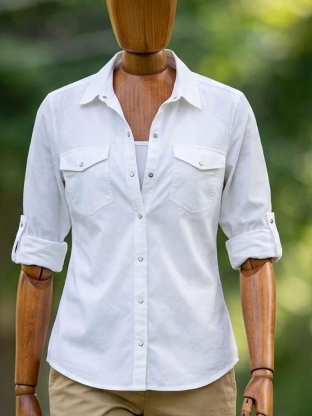 Calvin Klein Jeans White Snap-Button Utility Western Shirt XL